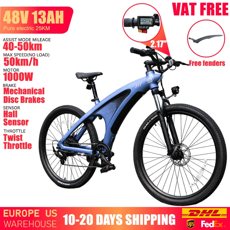HUANCI Q5 Electric Bike For Adults 1000W 48V 13Ah