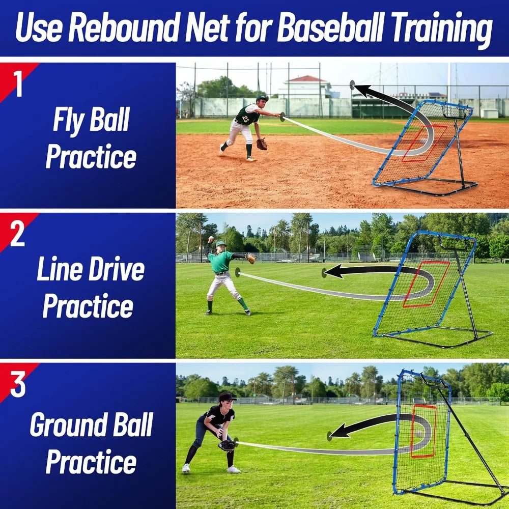 Baseball Rebounder Net With 5 Return Angles For Training