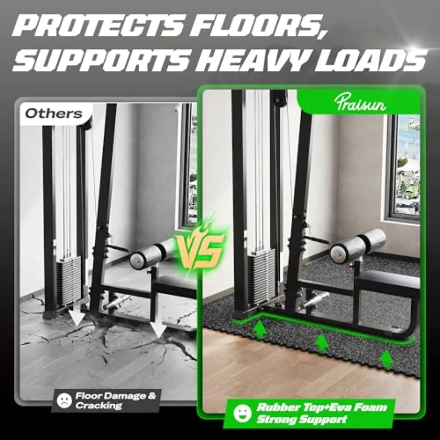 Heavy-Duty Rubber Top Gym Flooring Interlocking Mats Non-Slip