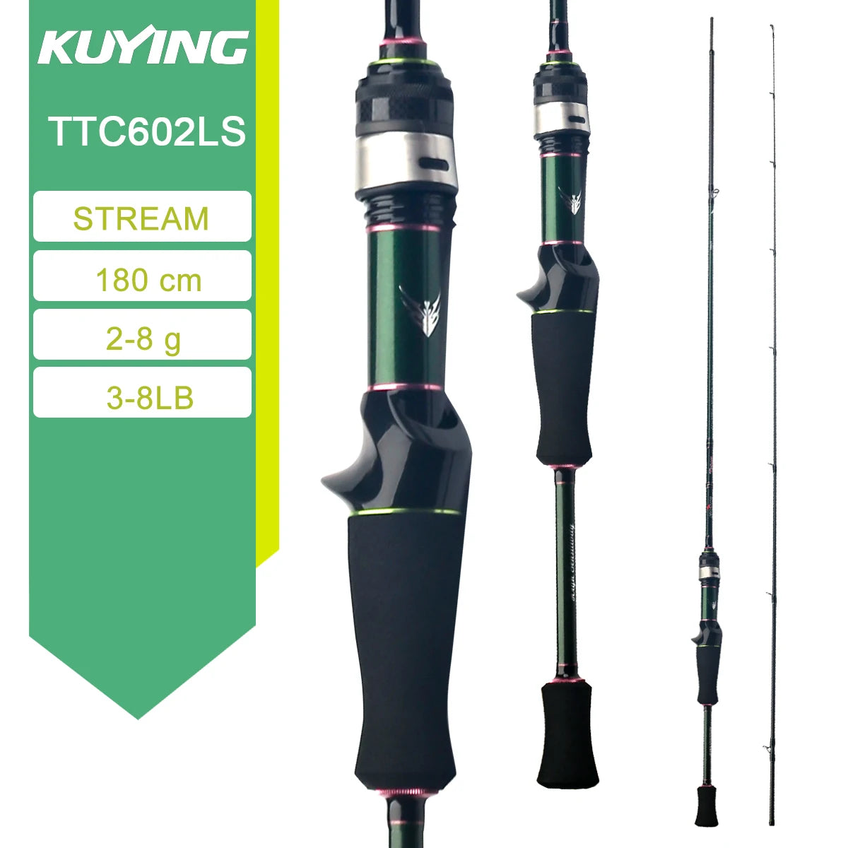 Kuying Teton Carbon Spinning Casting Rod 0.8-8g 1-8lb Fuji Parts Baitcaster