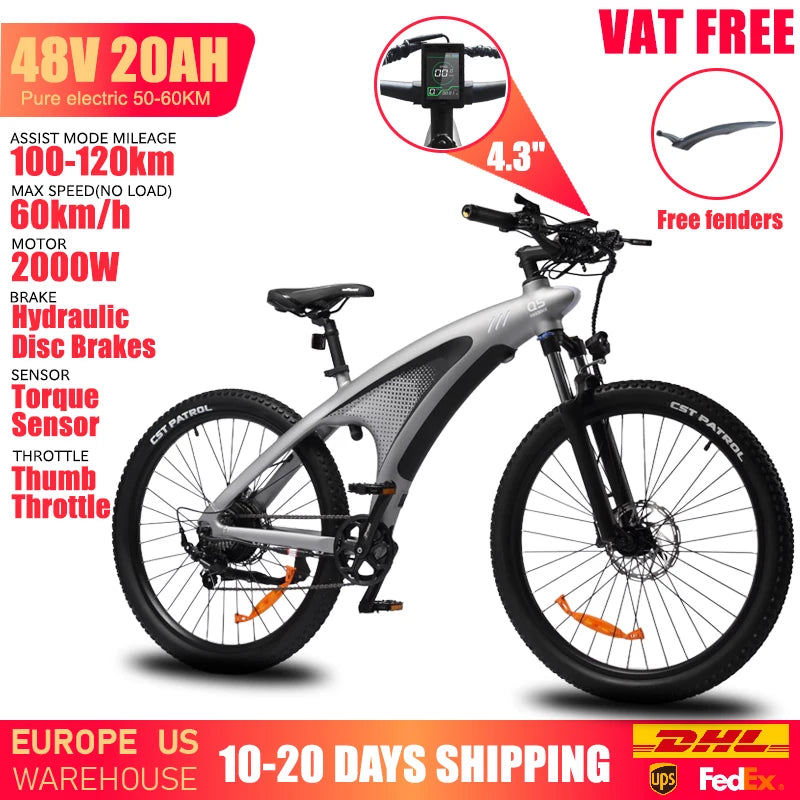 HUANCI Q5 Electric Bike For Adults 1000W 48V 13Ah