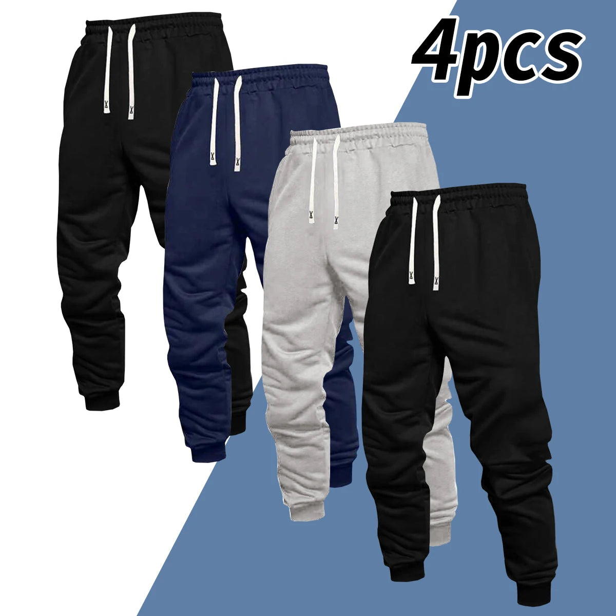 Men's Polyester Drawstring Jogger Pants for All Seasons