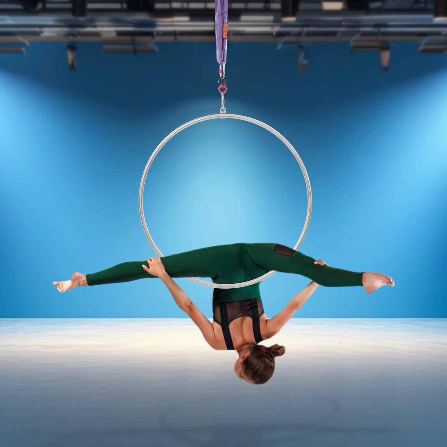 High Load Bearing Yoga Hoop Aerial Dance Circus Ring 95cm/37.4 in Aerial Hoop Kit, Stainless Steel Lyra Hoop, Circus Acrobatic Hoop