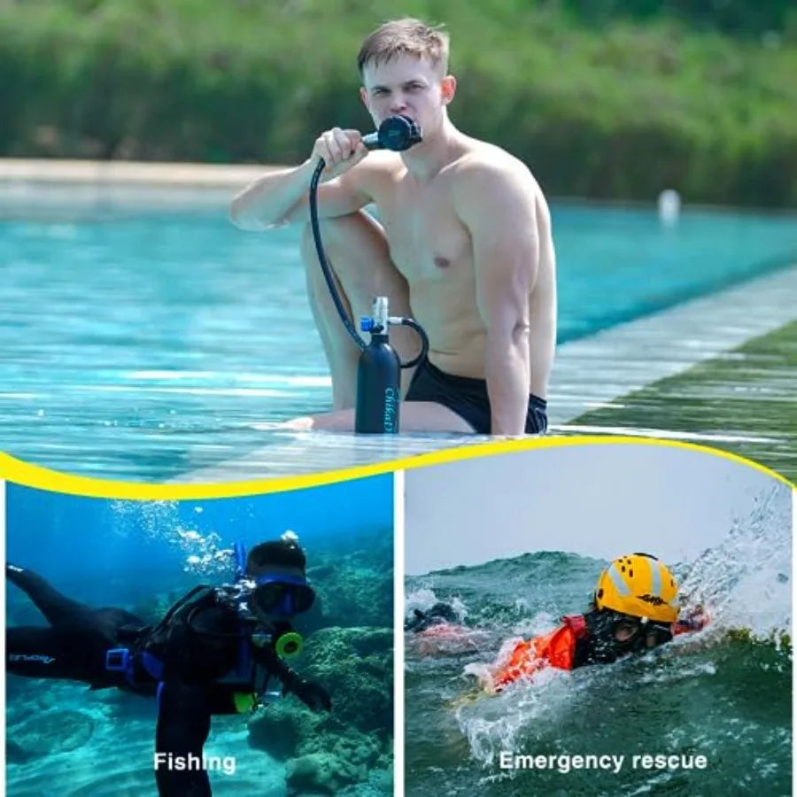 Mini Scuba Tank Aluminum Alloy Portable Air Supply For Snorkeling And Diving