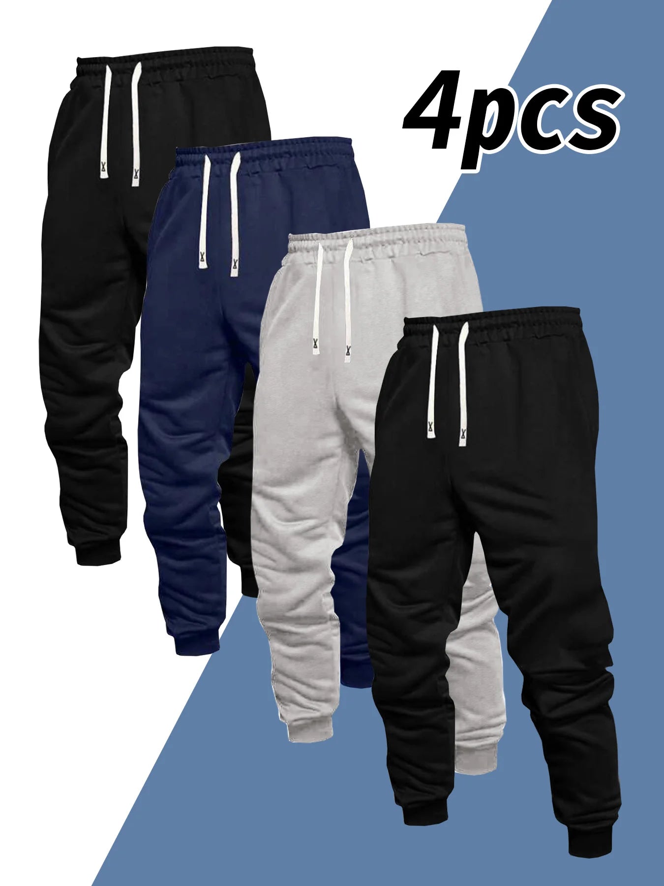 Men's Polyester Drawstring Jogger Pants for All Seasons