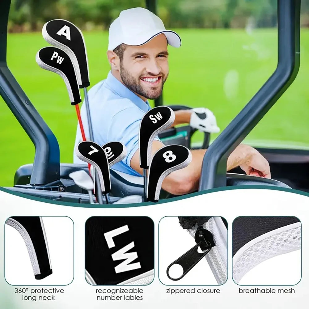 Protective Golf Club Covers 12-Piece Neoprene Driver Head Covers