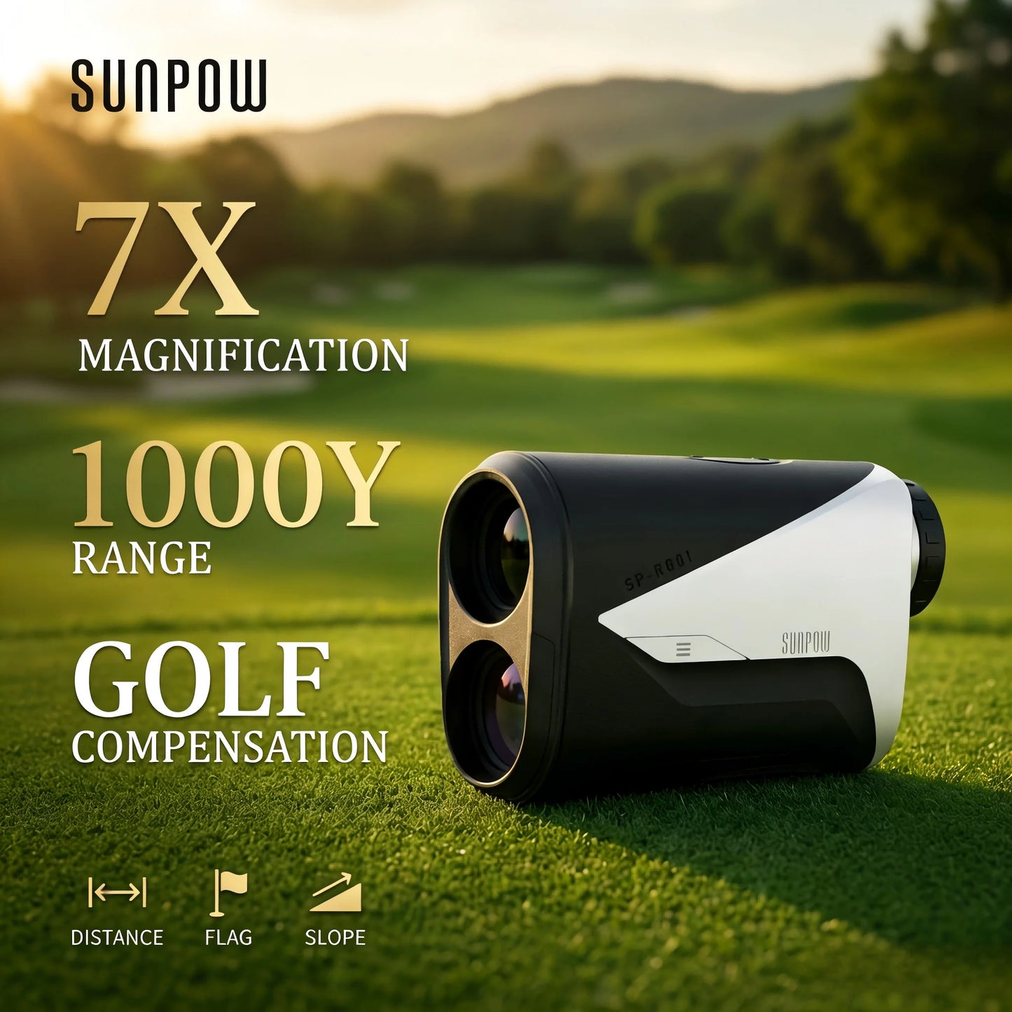 Sunpow Golf Rangefinder With Slope, 1000 Yards, 7x Magnification