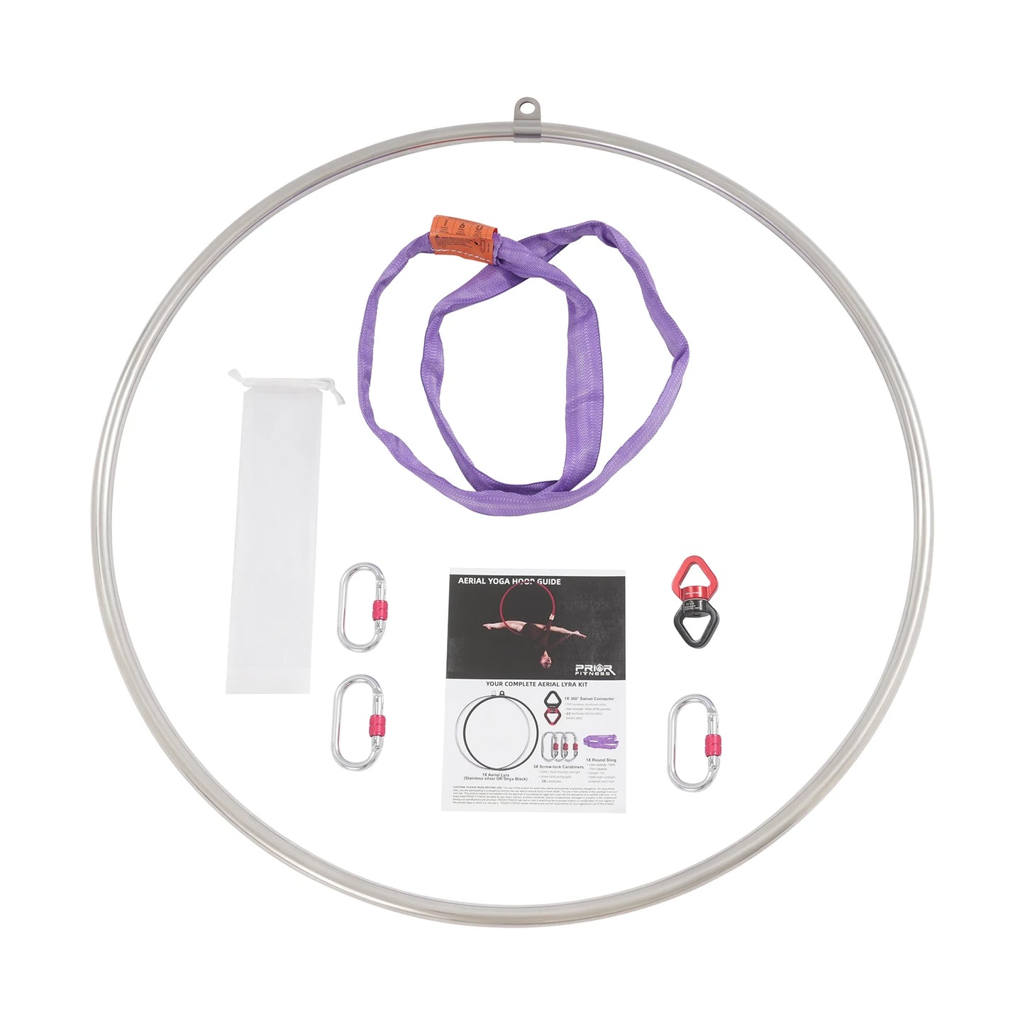 High Load Bearing Yoga Hoop Aerial Dance Circus Ring 95cm/37.4 in Aerial Hoop Kit, Stainless Steel Lyra Hoop, Circus Acrobatic Hoop