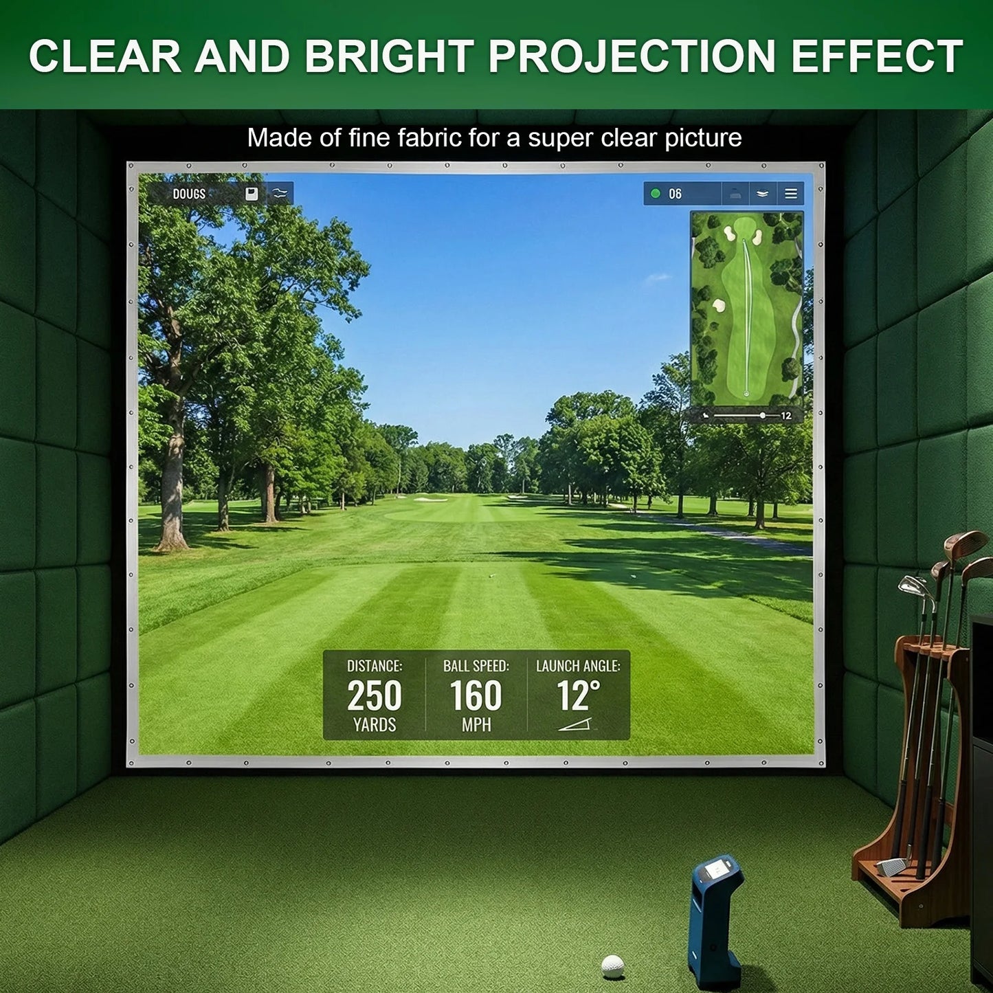NovaSphere Golf Simulator Impact Screen For Indoor Outdoor Training