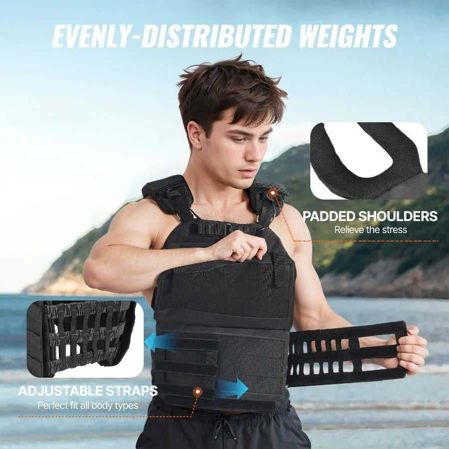 40lb Adjustable Weighted Vest For Fitness Training