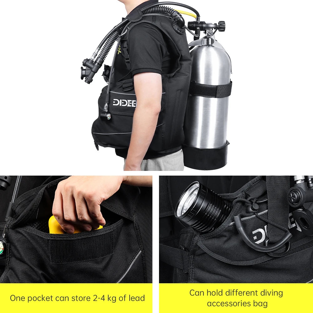 Dideep Jacket Type Scuba Diving BCD High Strength Nylon