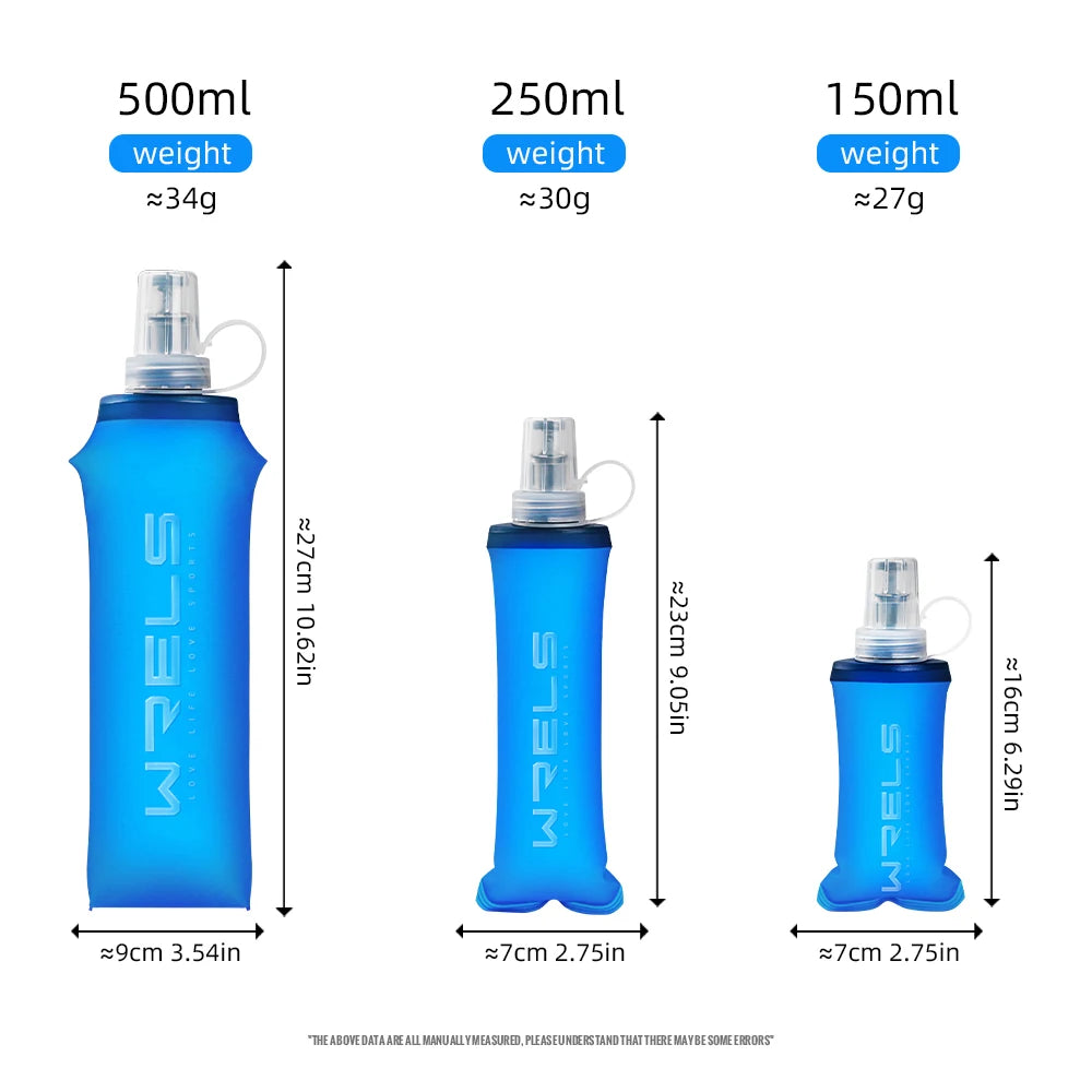 WRELS Soft Flask Collapsible Water Bottle TPU BPA Free