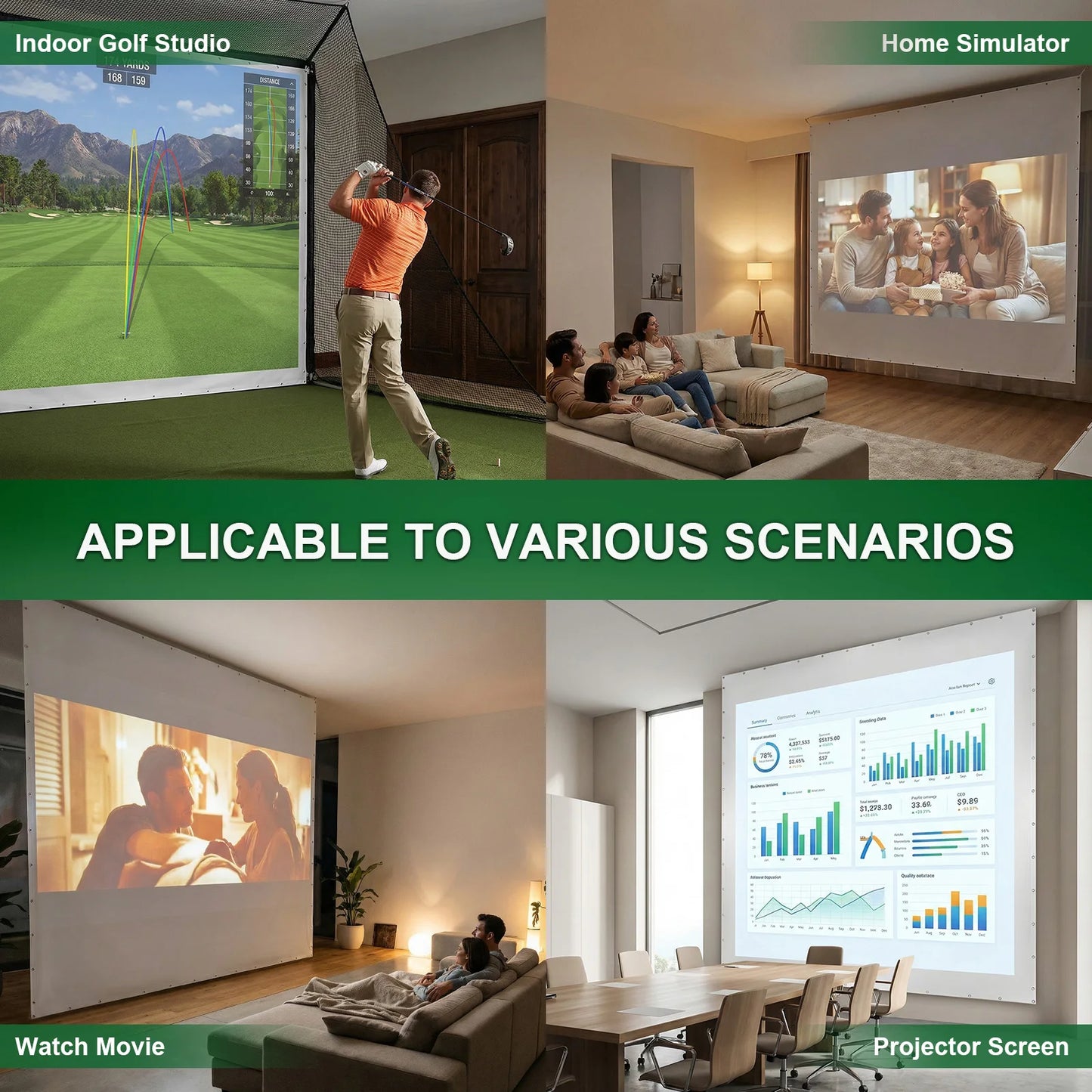 NovaSphere Golf Simulator Impact Screen For Indoor Outdoor Training