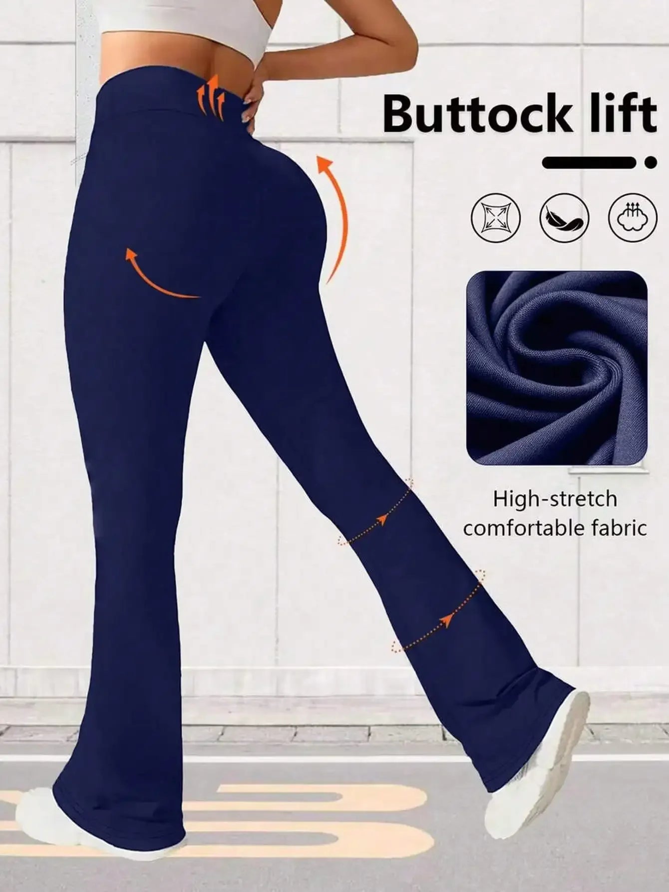 Women High Waist Flare Yoga Pants Wide Leg Leggings