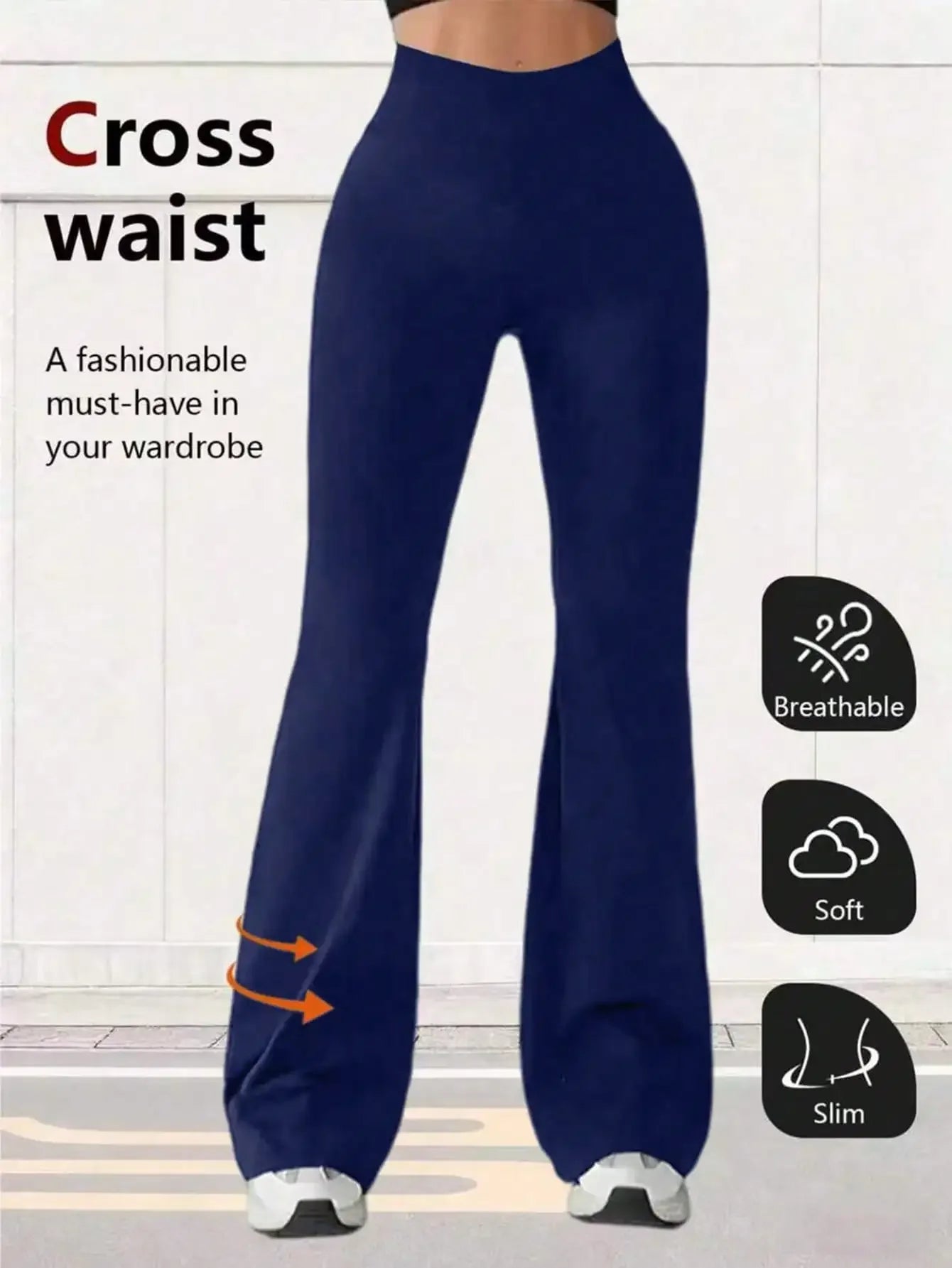 Women High Waist Flare Yoga Pants Wide Leg Leggings