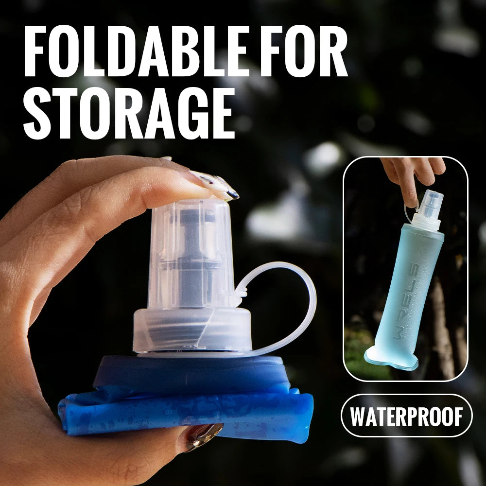 WRELS Soft Flask Collapsible Water Bottle TPU BPA Free