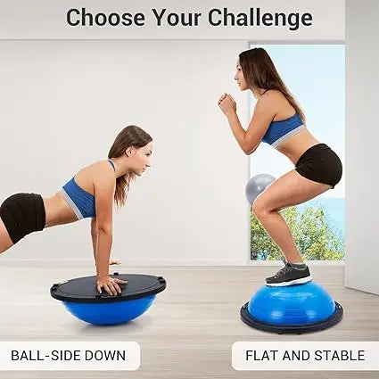 Half Exercise Ball Balance Trainer With Bands And Pump Yoga
