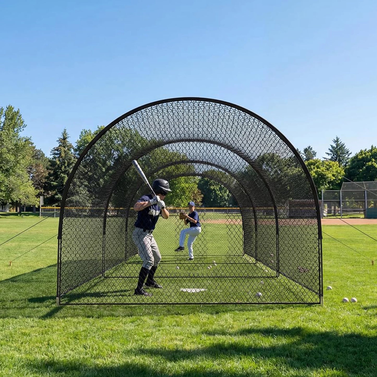 HiMISS Baseball Batting Cage With Frame And Net