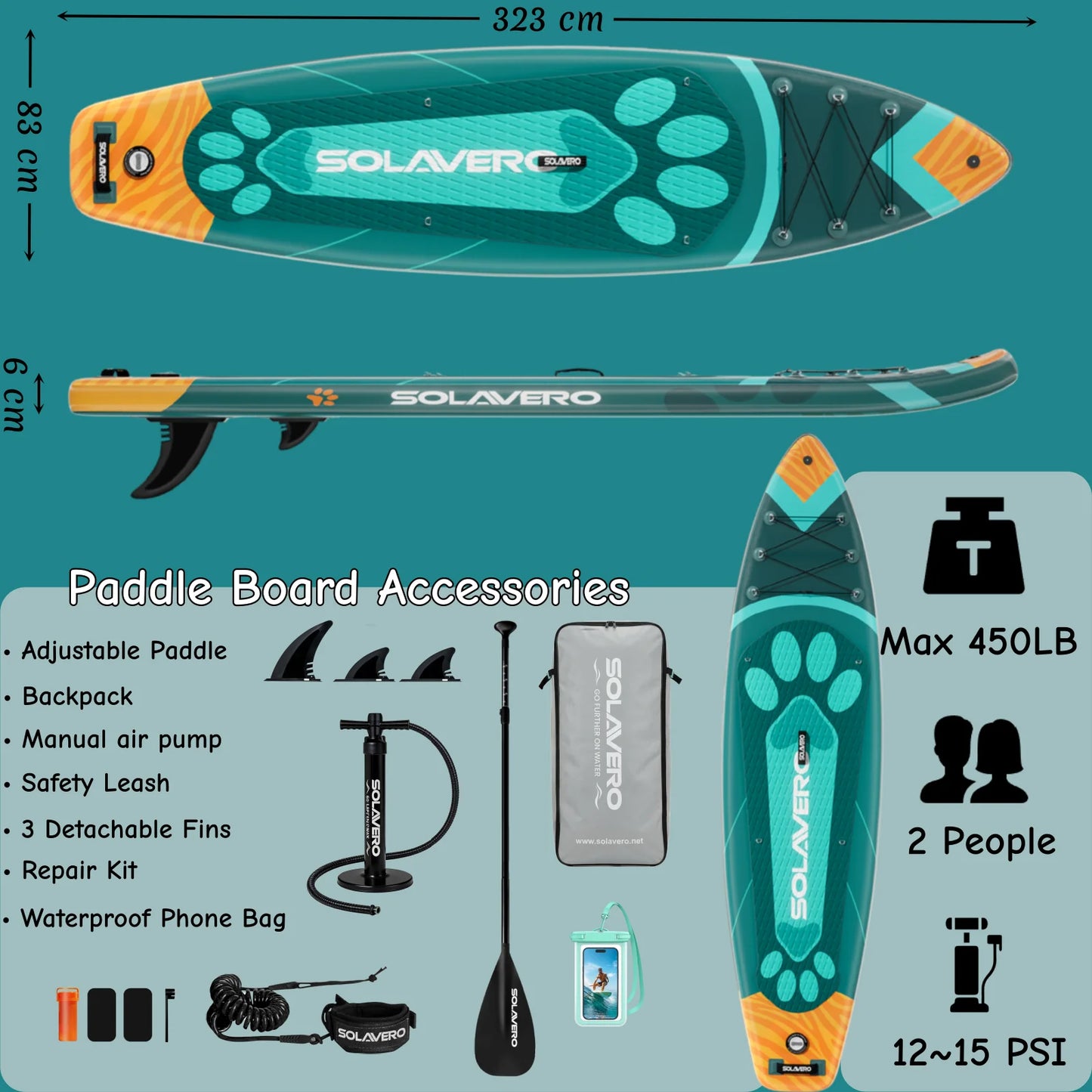 Inflatable Stand Up Paddle Board With Premium Accessories