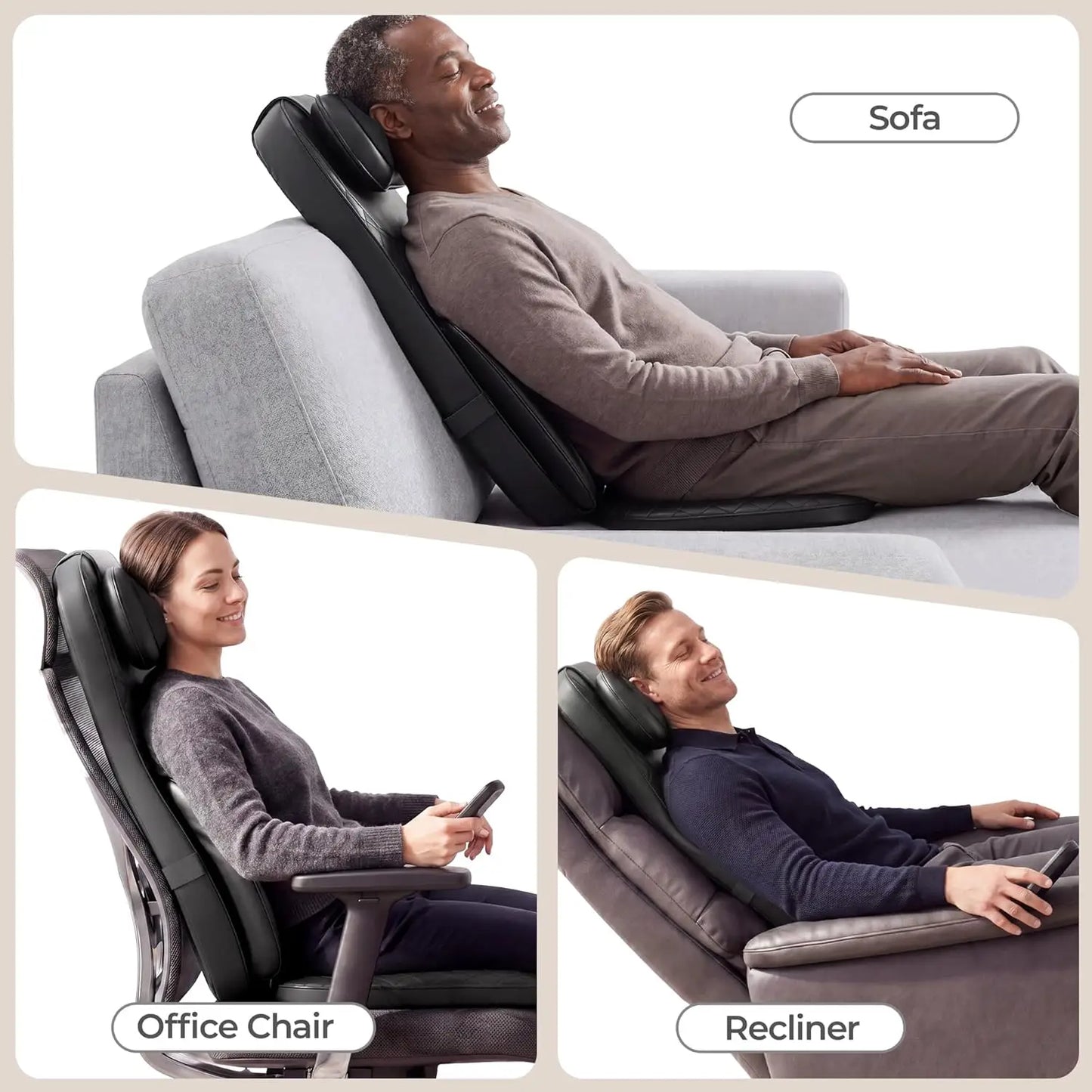 HIMOUTA 3 In 1 Shiatsu Back Massage Cushion With Heat