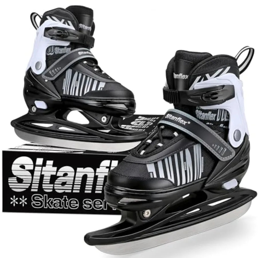 Adjustable Ice Skates For Kids Ages 4-12 Beginners Hockey