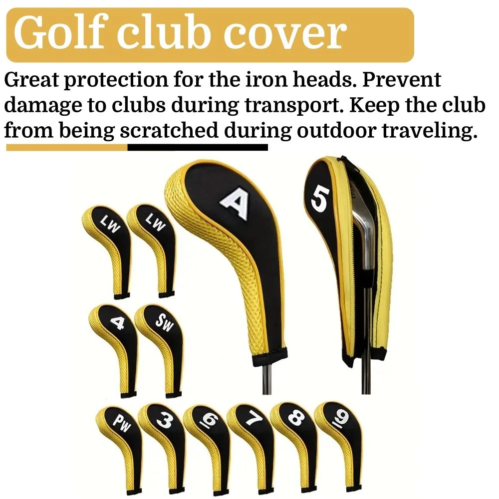 Protective Golf Club Covers 12-Piece Neoprene Driver Head Covers