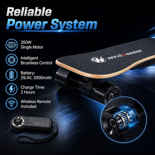 H2S Mini Electric Skateboard 350W Wireless Remote