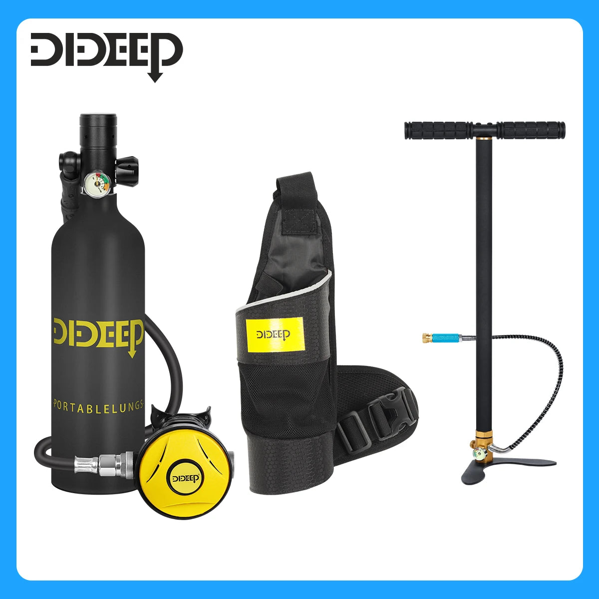 DIDEEP Mini Scuba Tank Set Portable 3000 PSI Underwater Cylinder
