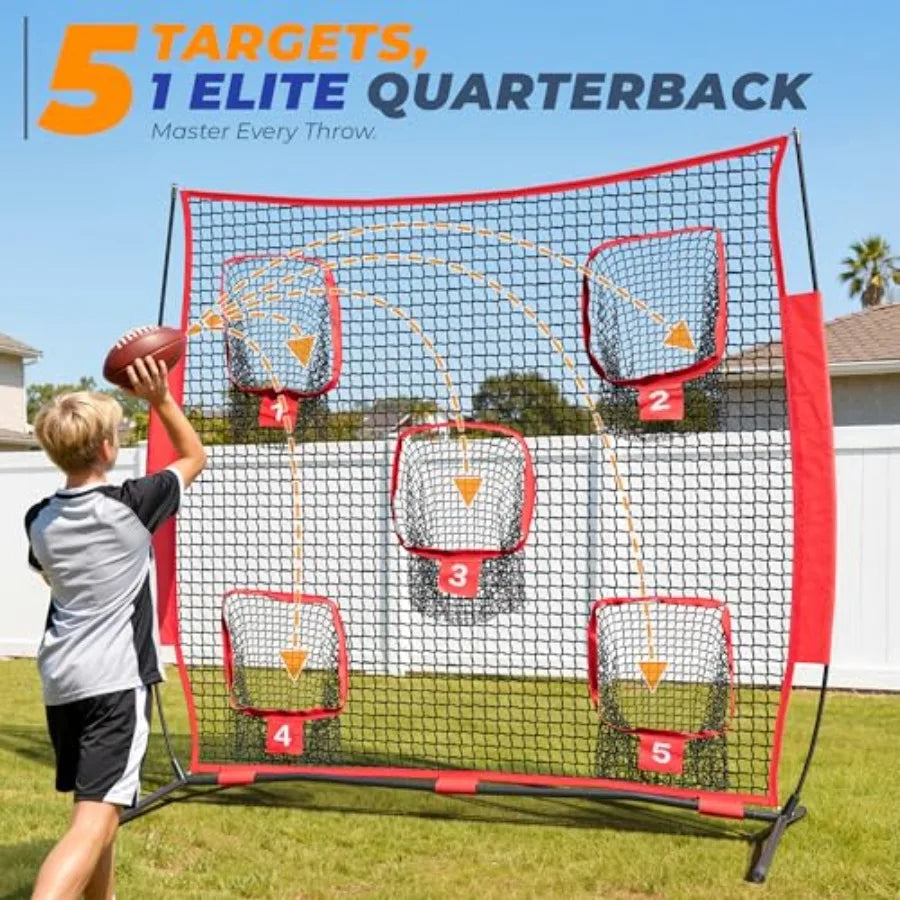 Football Throwing Net With Target Pockets For Quarterback Training