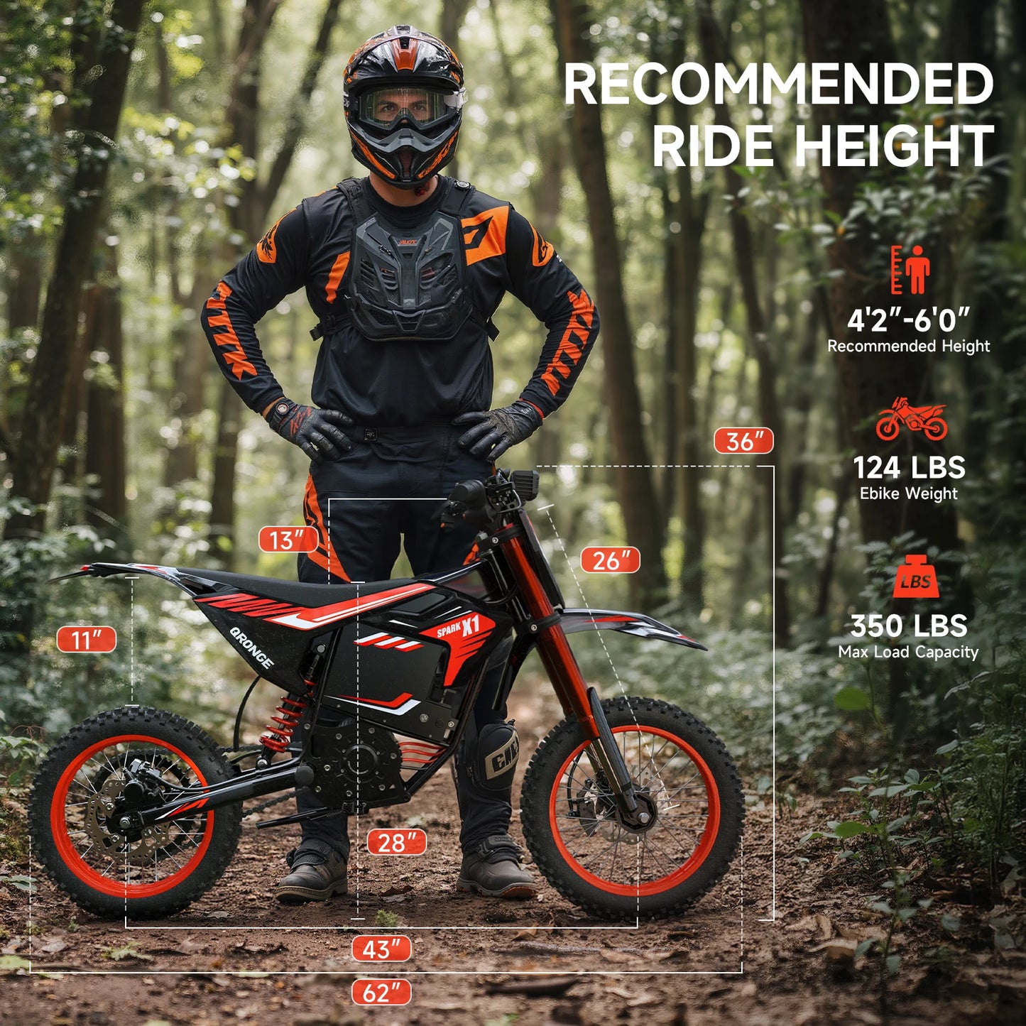 QRONGE X1 Spark Electric Dirt Bike 4500W Peak EBike