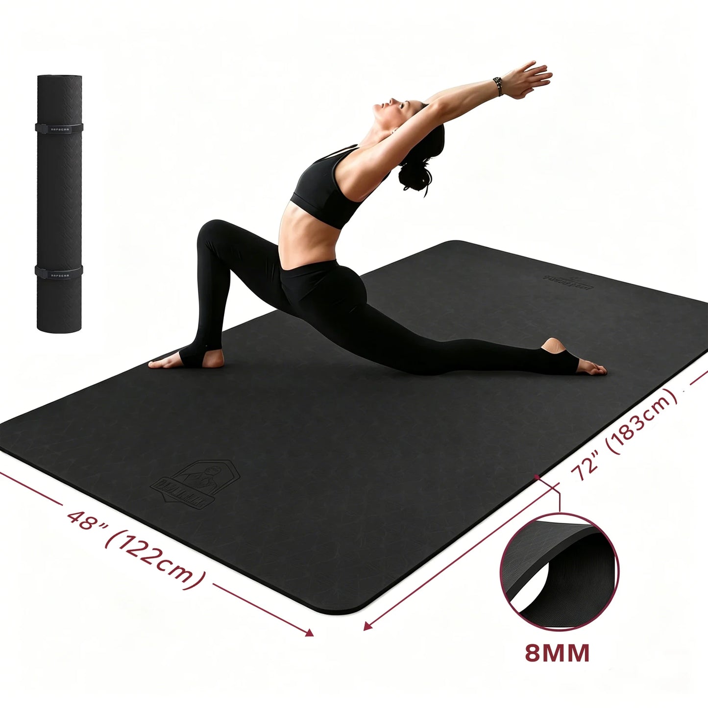 HAPBEAR TPE Yoga Mat Non Slip For Home Gym