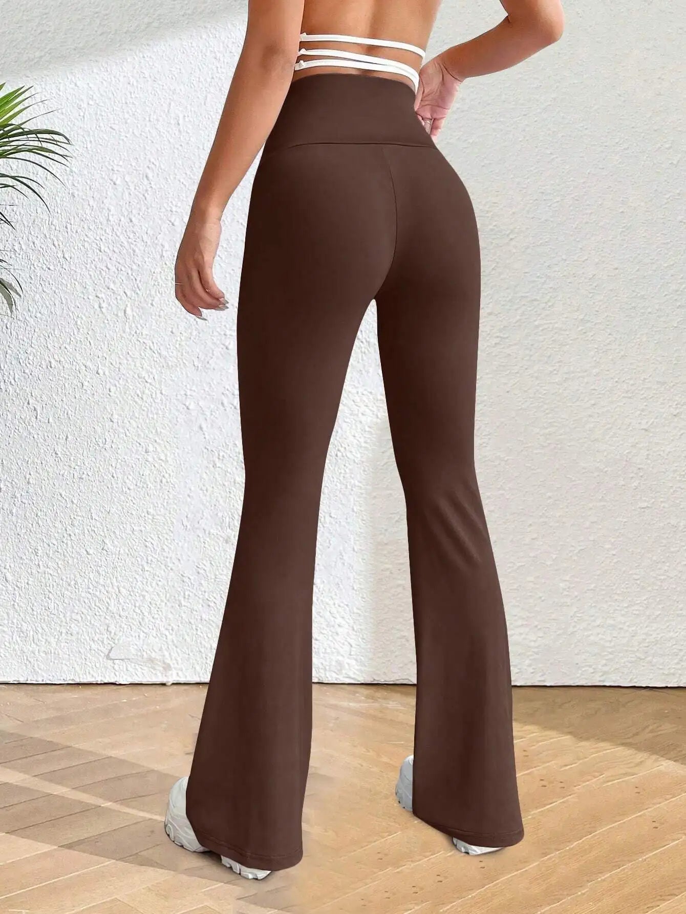 Flare Leg Pants For Women High-Waisted All-Season Elastic Waist
