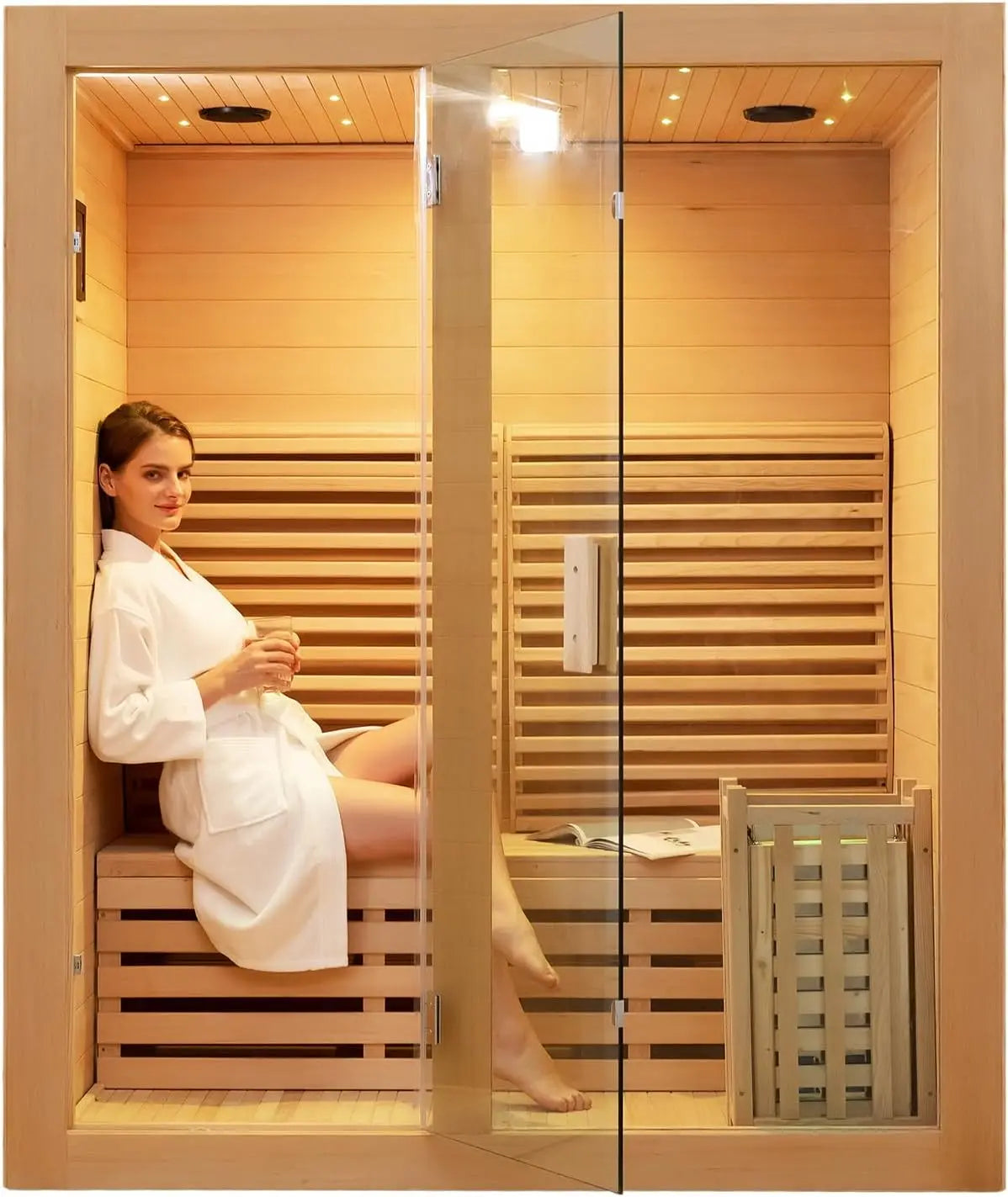 SMARTMAK Hemlock Indoor Sauna With 3.5kW Harvia Heater