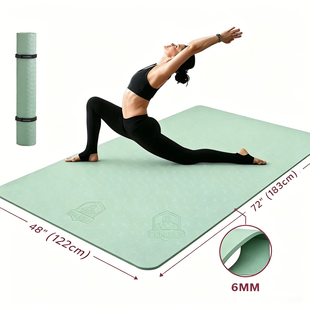 Hapbear Double Sided Non Slip TPE Yoga Mat With Bag