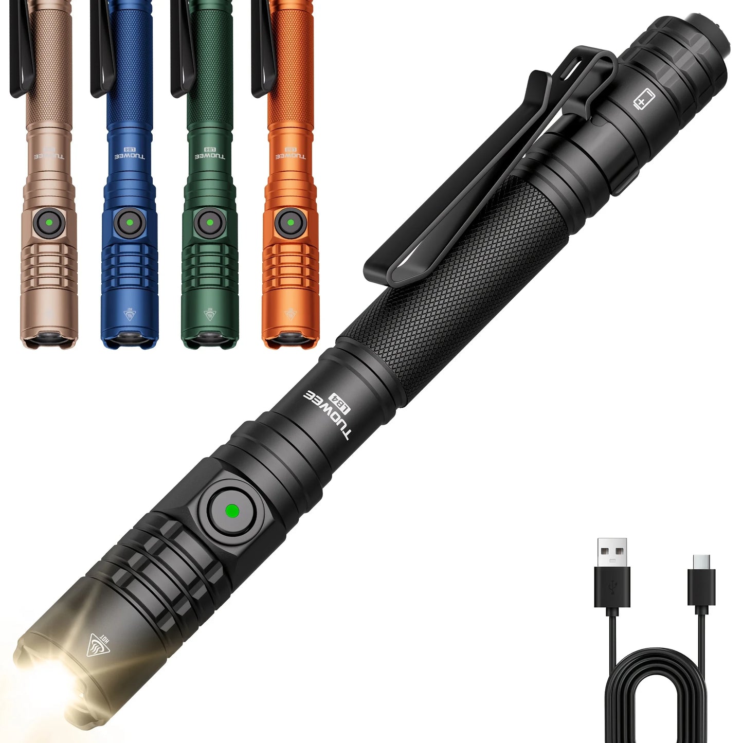 TUOWEE 1200 Lumen EDC Tactical Pen Light With Tail Switch