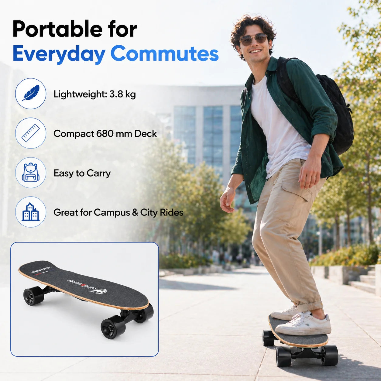 H2S Mini Electric Skateboard 350W Wireless Remote