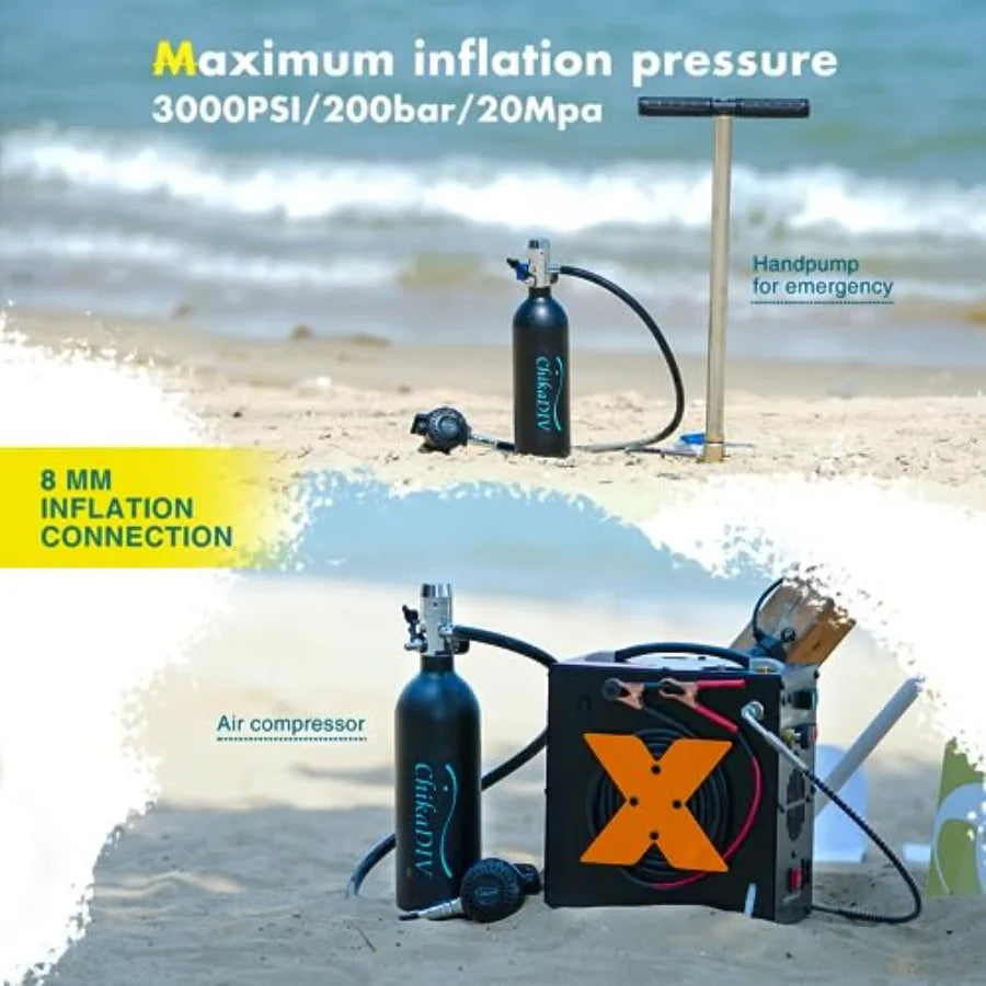 Mini Scuba Tank Aluminum Alloy Portable Air Supply For Snorkeling And Diving