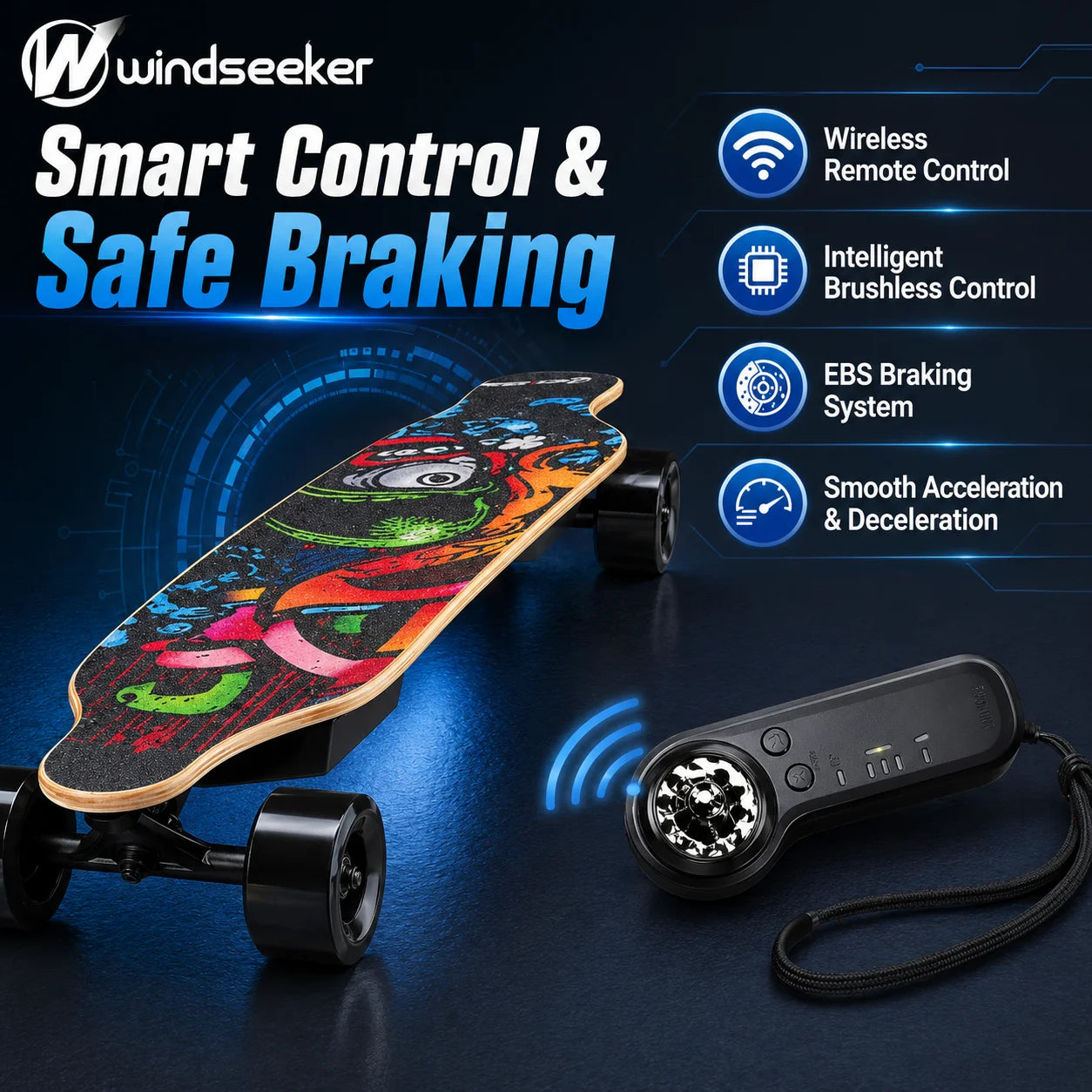 Windseeker H2B02 Electric Longboard Skateboard 450W 35KMH