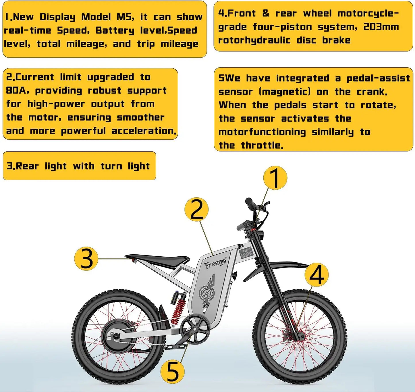 Freego X2Pro Electric Dirt Bike 6000W Peak Battery