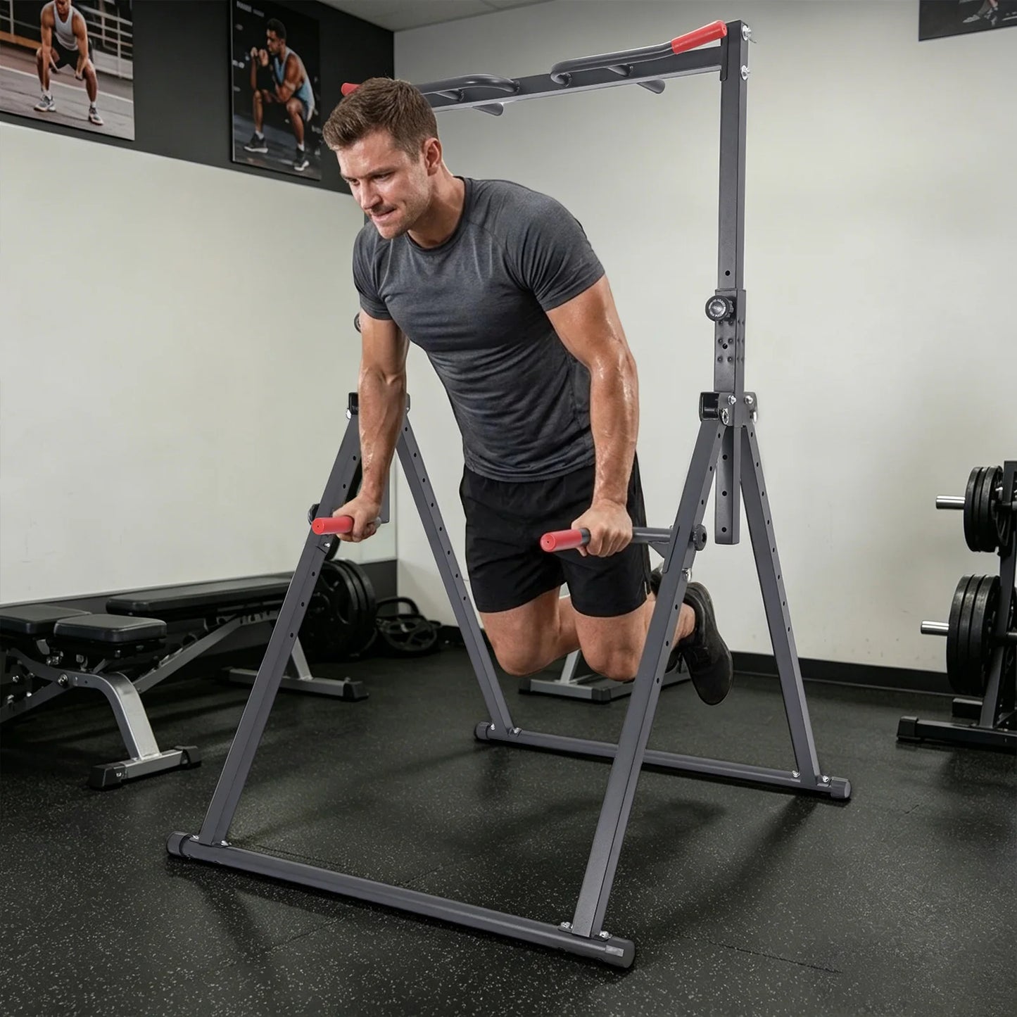Adjustable Pull Up Station Foldable Triangle Bar 200kg Load